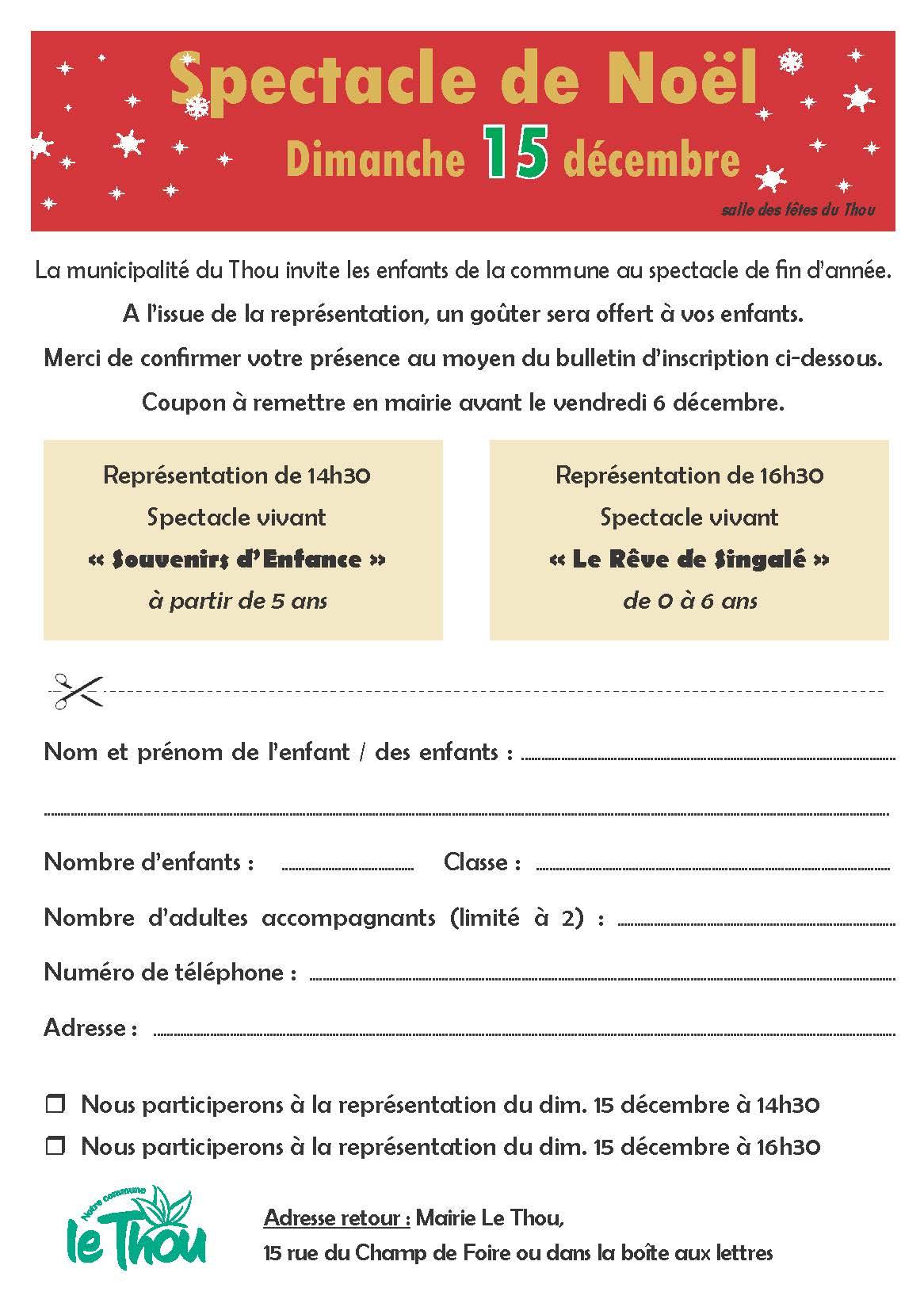 A5 pour invitation spectacle noel 2024