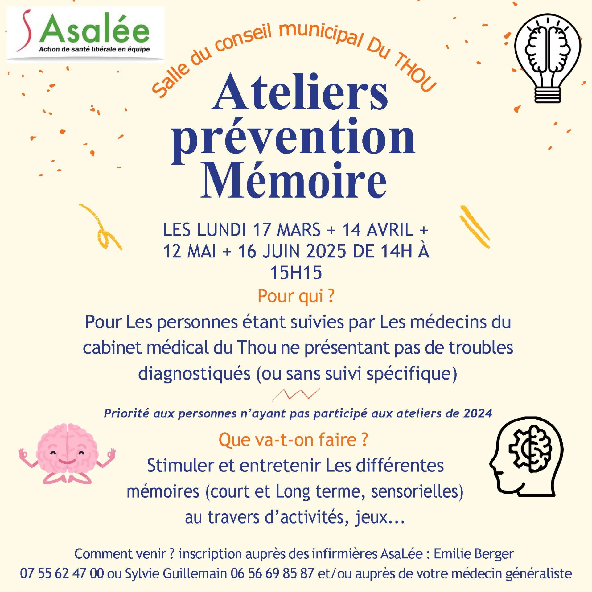 Affiche ateliers memoire le thou 2025 1